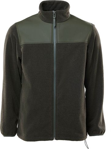 Rains Fleece Zip Vest Donkergroen