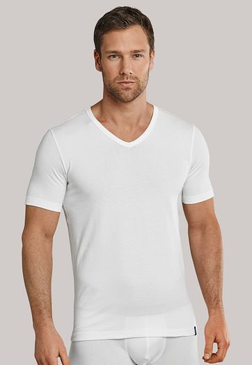 Schiesser T-shirt V-hals Weiß