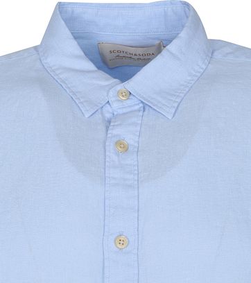 Scotch and Soda Hemd Leinen Garment Dyed Blau