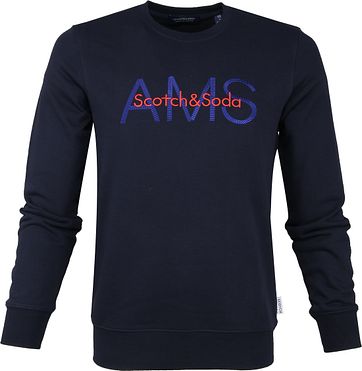Scotch and Soda Sweater Logo Dunkelblau