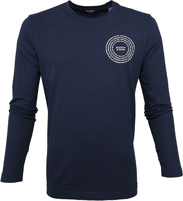 Scotch and Soda T-shirt Lange Ärmel Dunkelblau