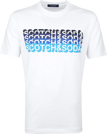 Scotch & Soda T-Shirt Logo Artwork Weiß