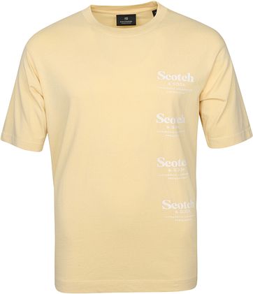 Scotch & Soda T Shirt Logo Muster Gelb