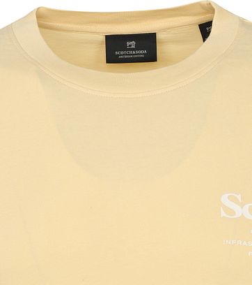 Scotch & Soda T-Shirt Logo Patroon Geel