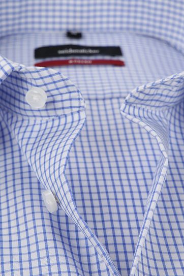 Seidensticker Hemd Bügelfrei Modern Blau Weiß Kariert