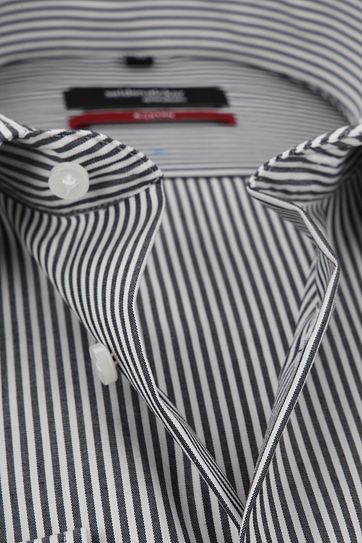 Seidensticker Hemd Bügelfrei Modern Schwarz Weiß Streifen