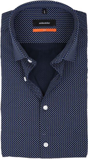 Seidensticker Kurze Ärmel Dunkelblau Print