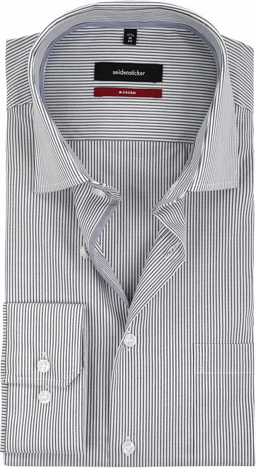 Seidensticker Non Iron MF Stripes Black White