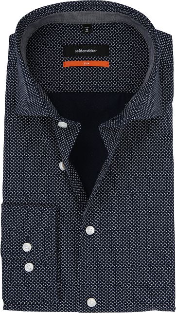 Seidensticker Overhemd Dessin Navy