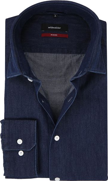 Seidensticker Overhemd MF Denim Navy