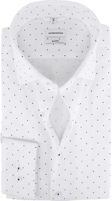 Seidensticker Overhemd Shaped-Fit Wit Stippen