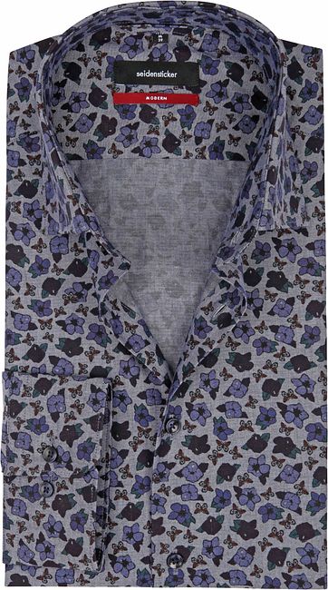 Seidensticker Shirt MF Flower Blue