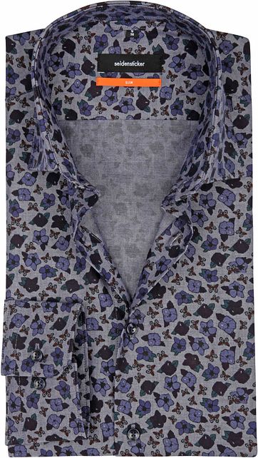 Seidensticker Shirt SF Flower Blue