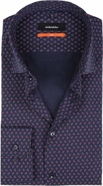 Seidensticker Shirt SF Paisley Navy