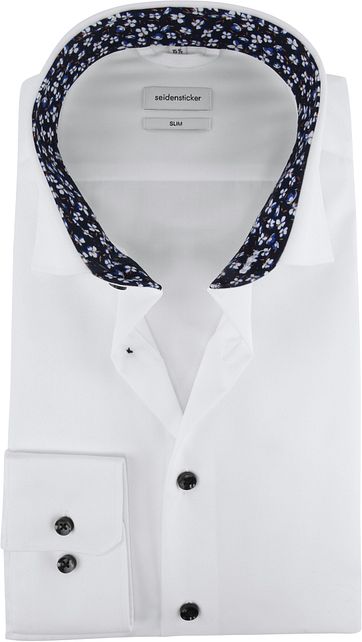 Seidensticker Shirt Slim White Flower
