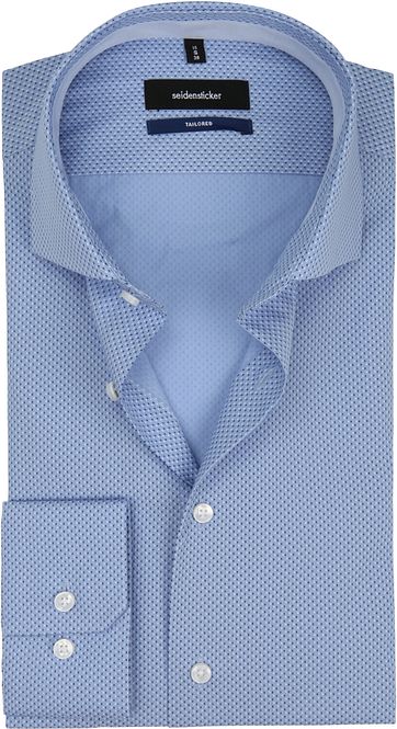 Seidensticker Shirt TF Blue Dessin