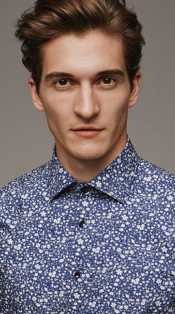 Seidensticker Shirt TF Flower Navy