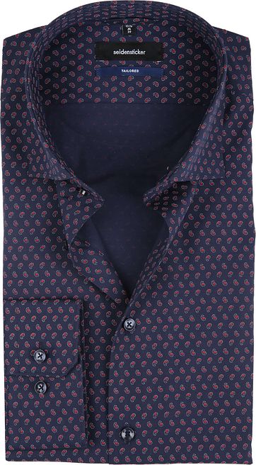 Seidensticker Shirt TF Paisley Navy
