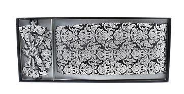 Set Kummerbund, Fliege + Einstecktuch Schwarz Motiv