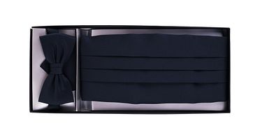 Set Kummerbund mit Fliege und Einstecktuch Dunkelblau