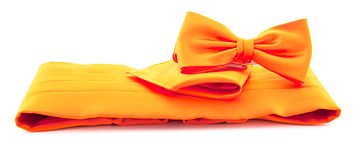 Set Kummerbund mit Fliege und Einstecktuch Orange