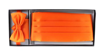 Set Kummerbund mit Fliege und Einstecktuch Orange