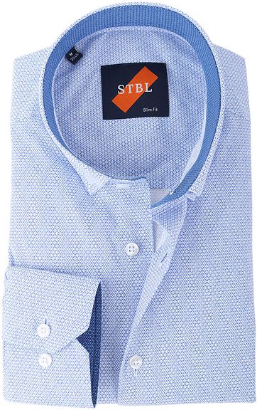 Shirt Suitable S2-1 White Blue Print