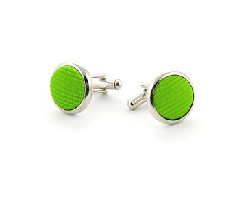Silk Cufflinks Green F33