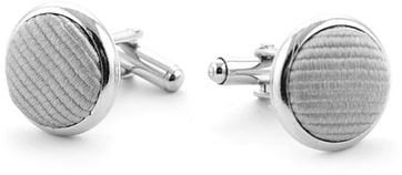 Silk Cufflinks Silver F48