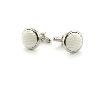 Silk Cufflinks White F27