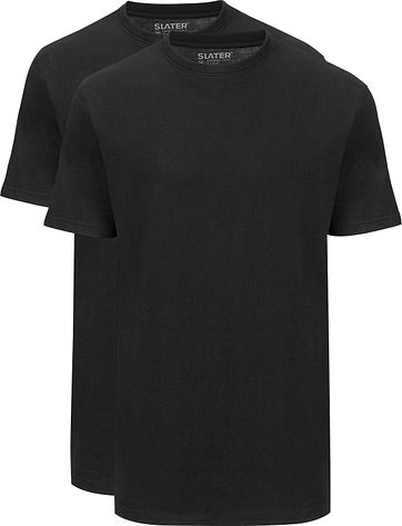 Slater 2er-Pack American T-shirt Schwarz