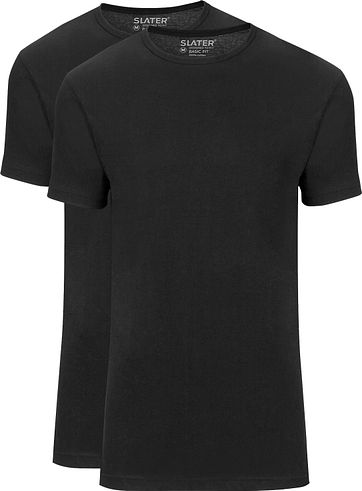 Slater 2er-Pack Basic Fit T-shirt Schwarz