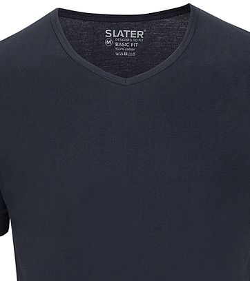 Slater 2er-pack Basic Fit T-shirt V-Ausschnitt Dunkelblau