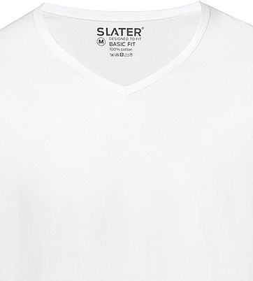 Slater 2er-Pack Basic Fit T-shirt V-Ausschnitt Weiß