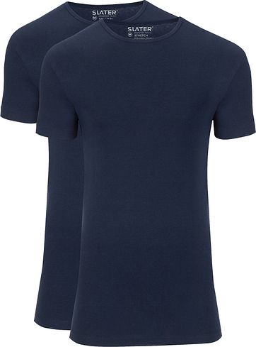 Slater 2er-Pack Stretch T-shirt Dunkelblau