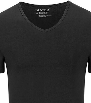 Slater 2er-Pack Stretch V-Ausschnitt T-shirt Schwarz