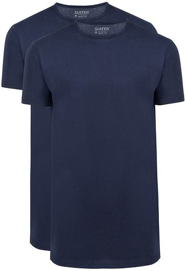 Slater 2er-Pack T-shirt Basic Extra Lang O-neck Weiß