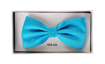 Smoking Fliege Seide Aquablau F24