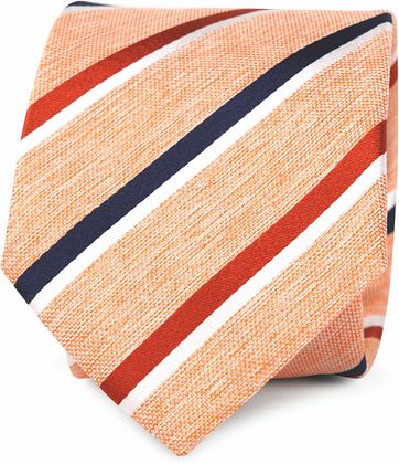 Stropdas Zijde Oranje Strepen