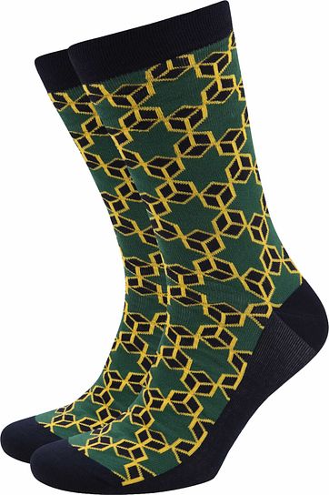 Suitable Bamboo Socks Star Dark Green