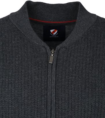 Suitable Bill Strickjacke Dunkelgrau