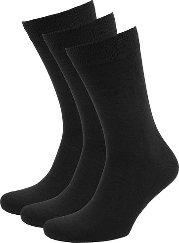 Suitable Bio Katoen Sokken Zwart 3-Pack