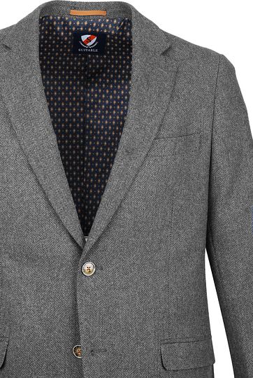 Suitable Blazer Nibe Grey Herringbone