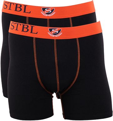 Suitable Boxershort 2Pack Zwart Oranje