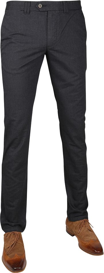 Suitable Chino Dante Dessin Antraciet