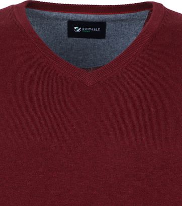 Suitable Cotton Vini Pullover V-Neck Bordeaux