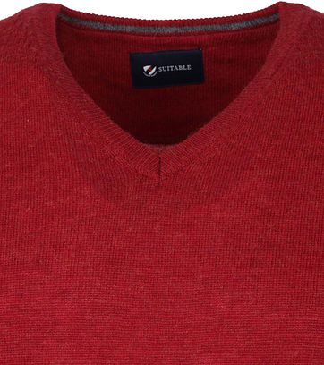 Suitable Feine Lammwolle 12 gauge V-Ausschnitt Rot