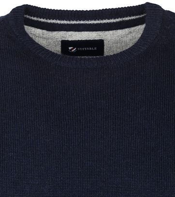 Suitable Feine Lammwolle 9 gauge O-Ausschnitt Navy