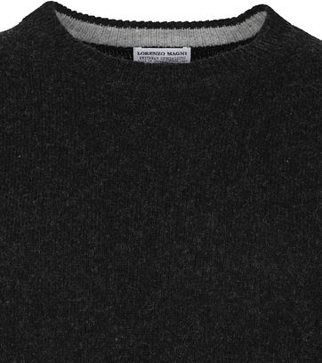 Suitable Fijn Lamswol 7 garen Pullover O-Hals Antraciet