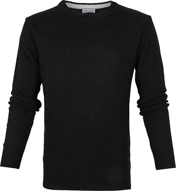 Suitable Fijn Lamswol 7 garen Pullover O-Hals Zwart